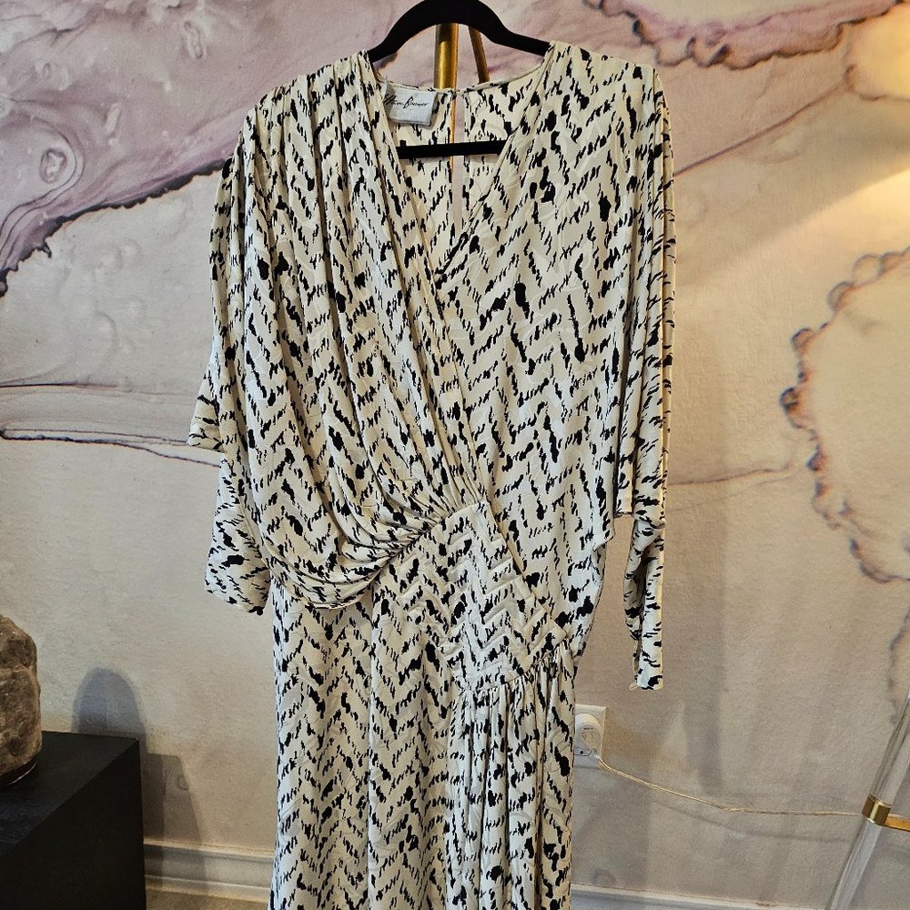 Vintage Marc Bouwer Ivory and Black Dress